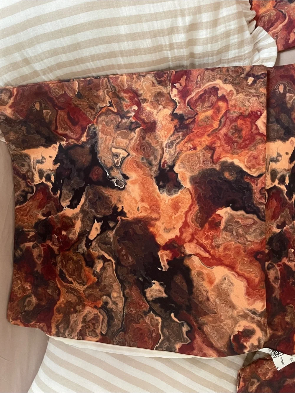 Society6 Earthy Brown - Rust -Orange vivid and Cream Marble Print